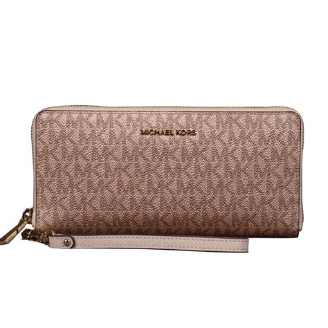 michael kors rose gold continental wallet|michael kors monogram wallet.